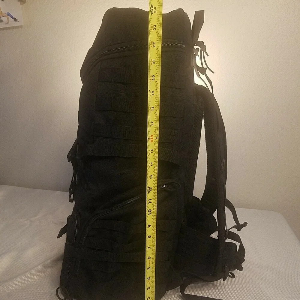 70L Military Hiking Bag‎ Pack, Top Half Insulated-Black-1000D Water-Repellent